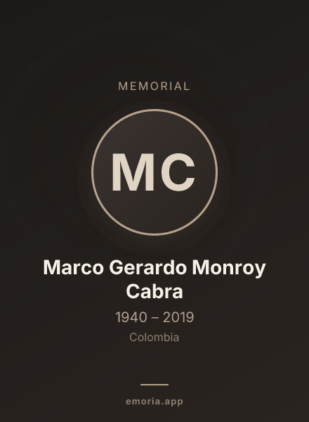 Memorial portrait of Marco Gerardo Monroy Cabra