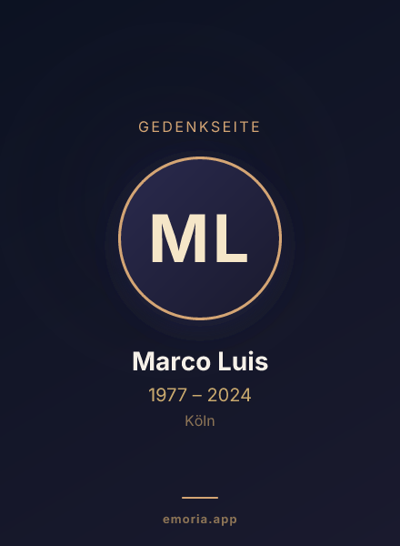 Gedenkportrait von Marco Luis