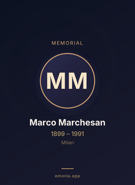 Memorial portrait of Marco Marchesan