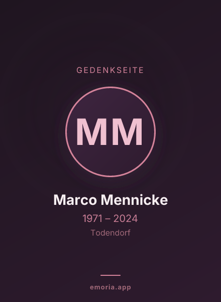 Gedenkportrait von Marco Mennicke