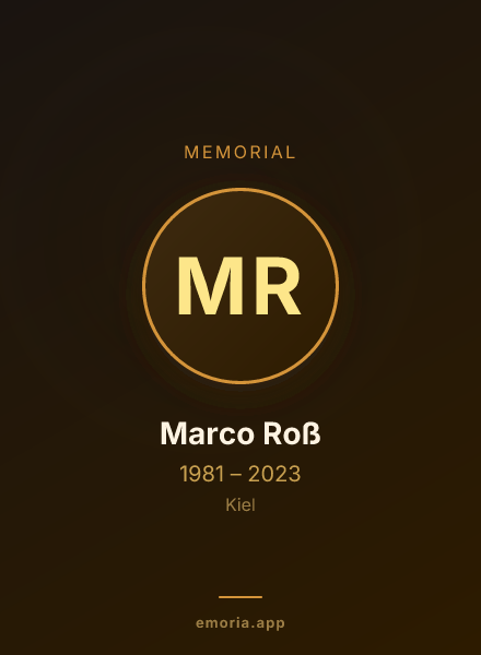 Memorial portrait of Marco Roß