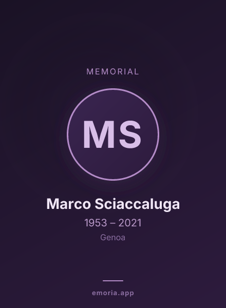 Memorial portrait of Marco Sciaccaluga