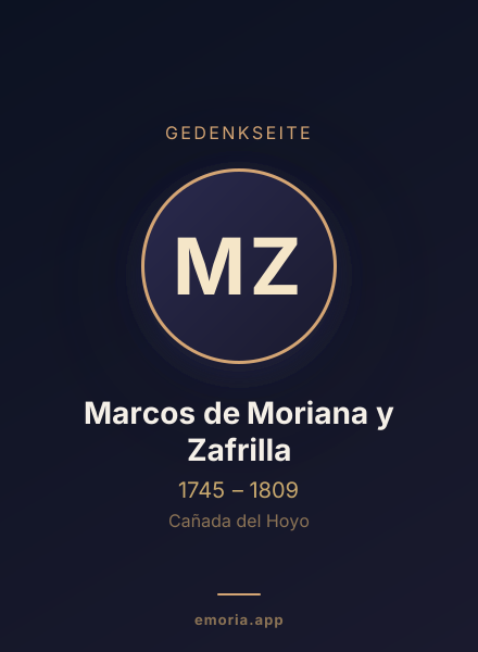 Gedenkportrait von Marcos de Moriana y Zafrilla