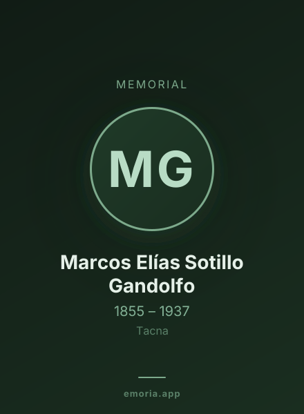 Memorial portrait of Marcos Elías Sotillo Gandolfo