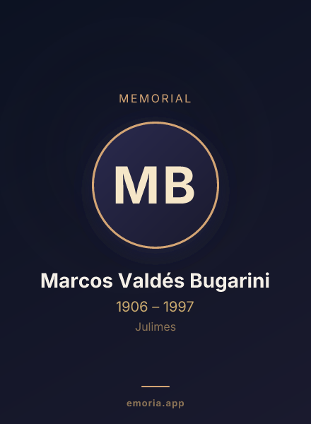 Memorial portrait of Marcos Valdés Bugarini
