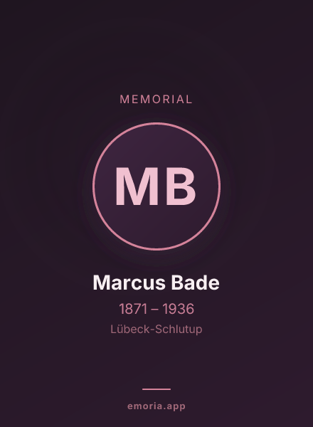 Memorial portrait of Marcus Bade