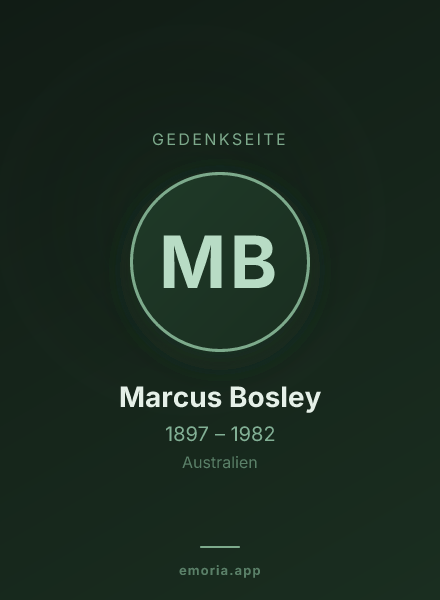 Gedenkportrait von Marcus Bosley