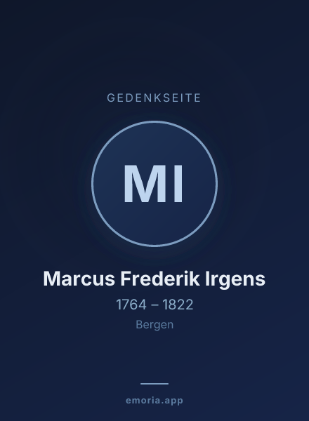 Gedenkportrait von Marcus Frederik Irgens
