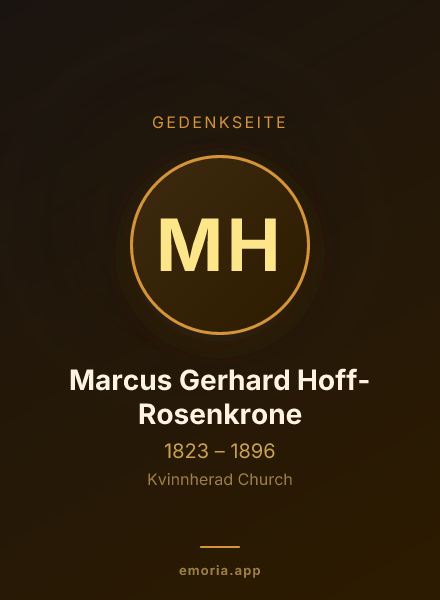 Gedenkportrait von Marcus Gerhard Hoff-Rosenkrone