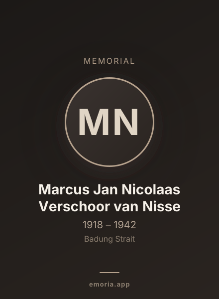 Memorial portrait of Marcus Jan Nicolaas Verschoor van Nisse