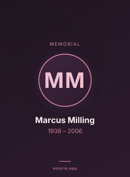 Memorial portrait of Marcus Milling