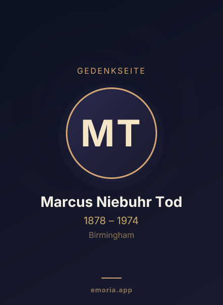 Gedenkportrait von Marcus Niebuhr Tod