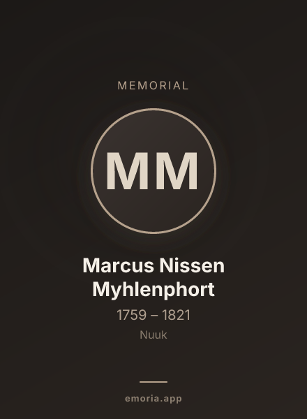Memorial portrait of Marcus Nissen Myhlenphort