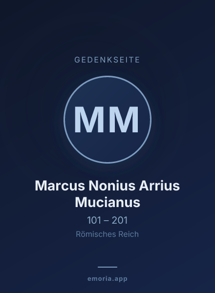Gedenkportrait von Marcus Nonius Arrius Mucianus