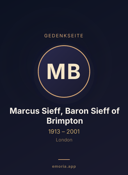 Gedenkportrait von Marcus Sieff, Baron Sieff of Brimpton