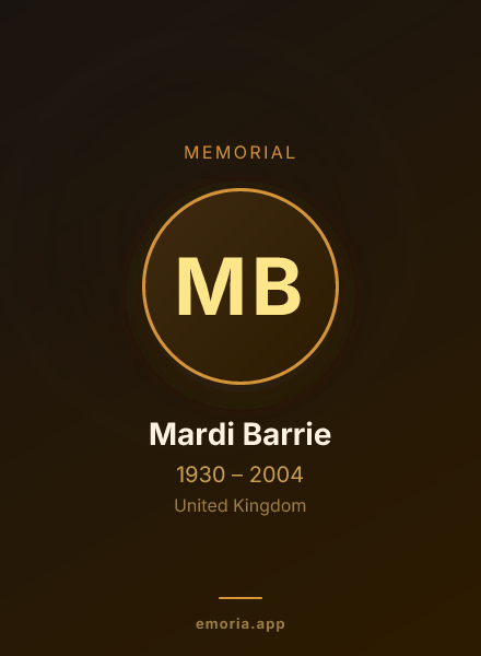 Memorial portrait of Mardi Barrie