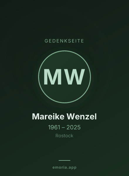 Gedenkportrait von Mareike Wenzel