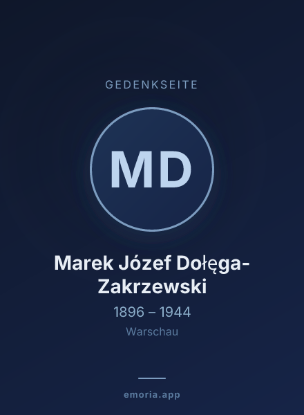 Gedenkportrait von Marek Józef Dołęga-Zakrzewski