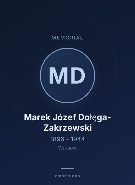 Memorial portrait of Marek Józef Dołęga-Zakrzewski