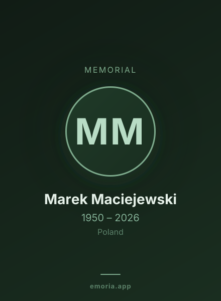 Memorial portrait of Marek Maciejewski