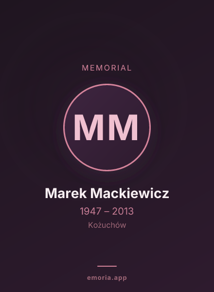 Memorial portrait of Marek Mackiewicz