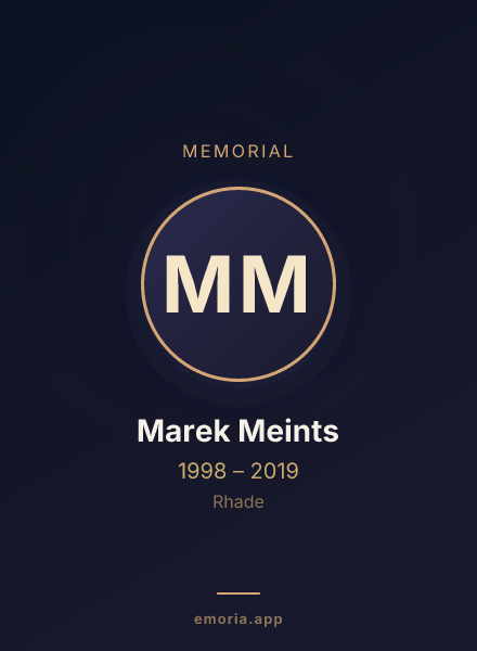 Memorial portrait of Marek Meints