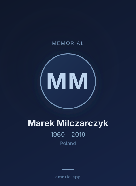 Memorial portrait of Marek Milczarczyk