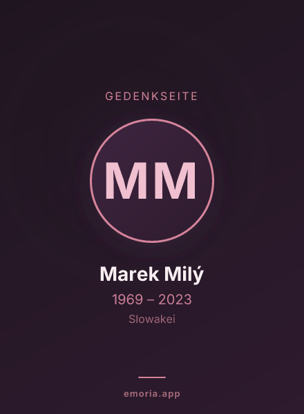 Gedenkportrait von Marek Milý