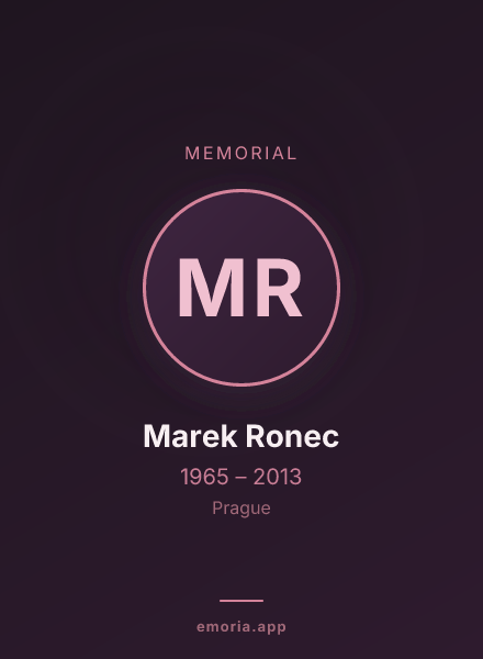 Memorial portrait of Marek Ronec