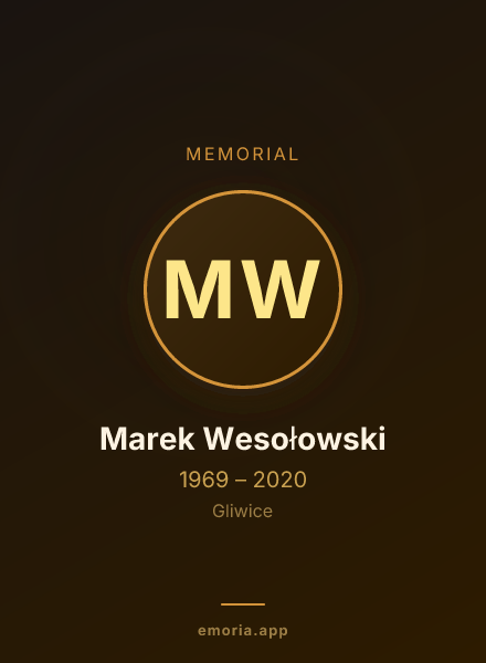 Memorial portrait of Marek Wesołowski
