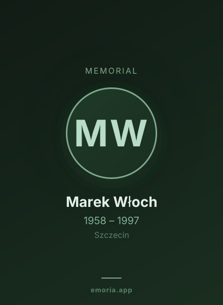 Memorial portrait of Marek Włoch