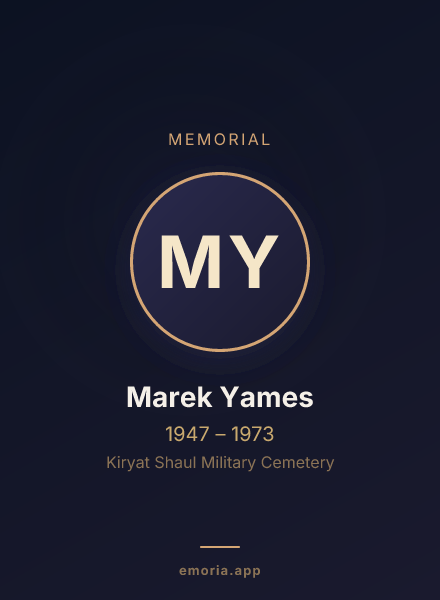 Memorial portrait of Marek Yames