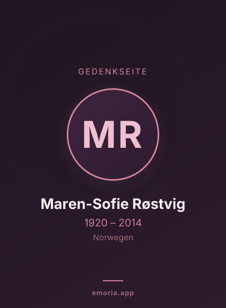 Gedenkportrait von Maren-Sofie Røstvig