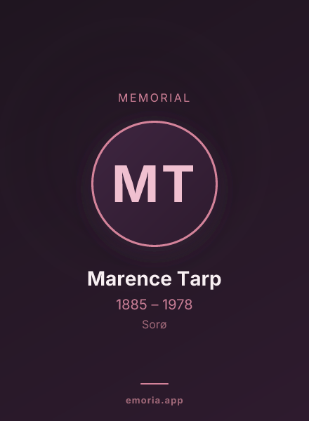 Memorial portrait of Marence Tarp