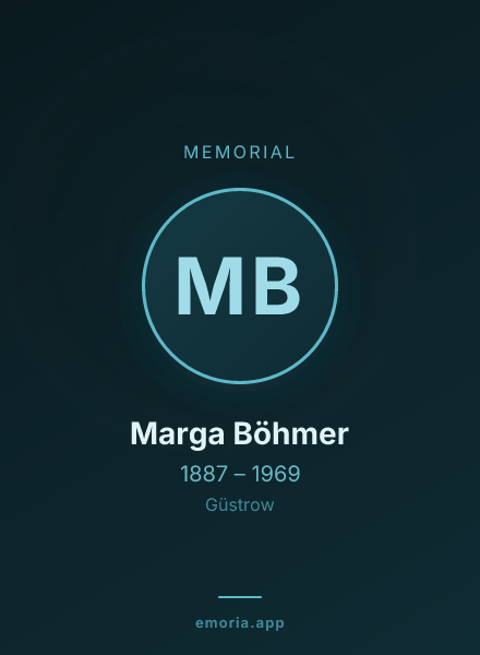 Memorial portrait of Marga Böhmer