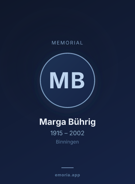 Memorial portrait of Marga Bührig
