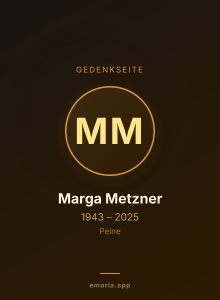 Gedenkportrait von Marga Metzner