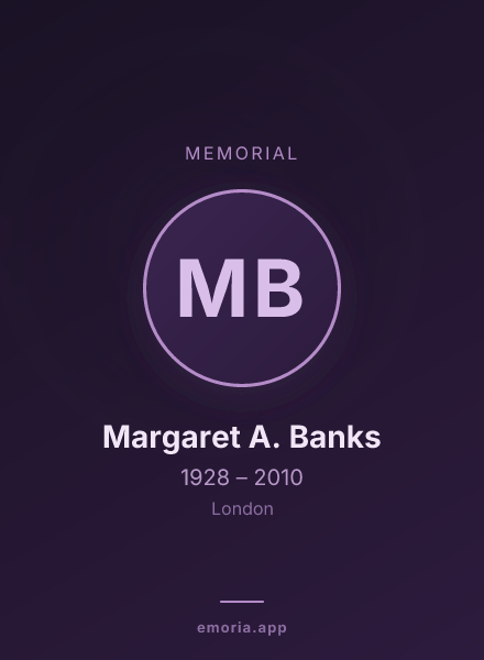 Memorial portrait of Margaret A. Banks