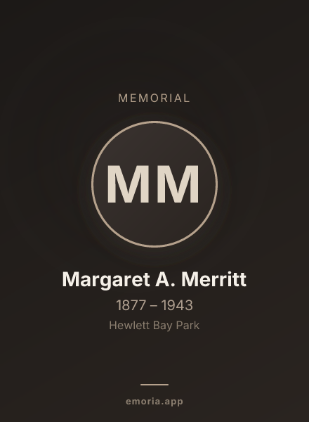 Memorial portrait of Margaret A. Merritt