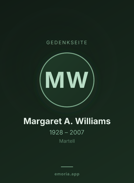 Gedenkportrait von Margaret A. Williams
