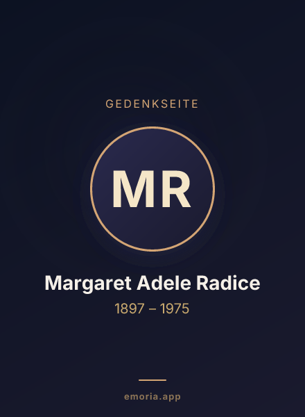 Gedenkportrait von Margaret Adele Radice