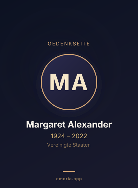 Gedenkportrait von Margaret Alexander