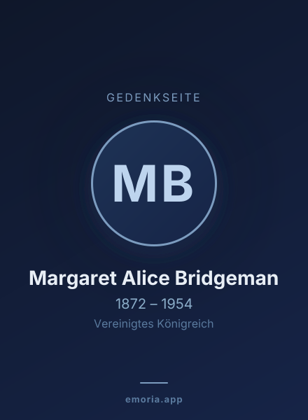 Gedenkportrait von Margaret Alice Bridgeman