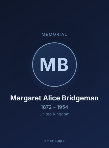Memorial portrait of Margaret Alice Bridgeman