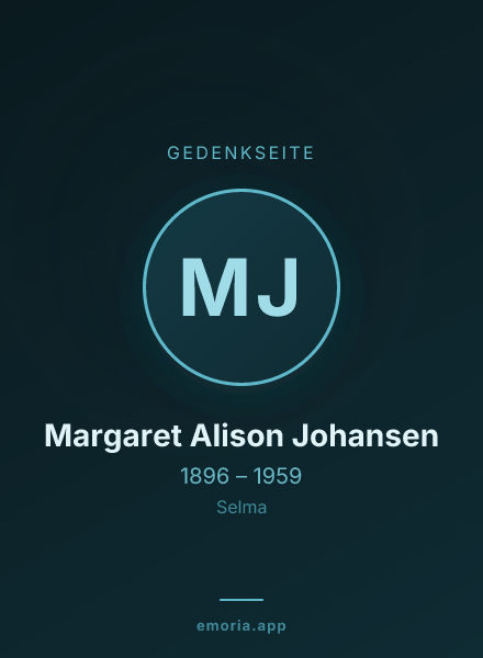 Gedenkportrait von Margaret Alison Johansen