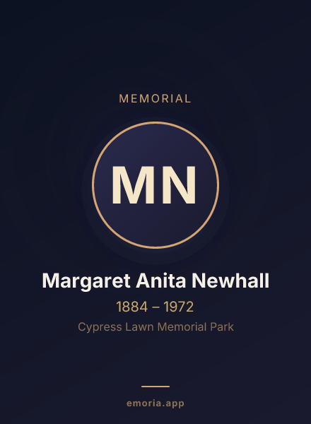 Memorial portrait of Margaret Anita Newhall