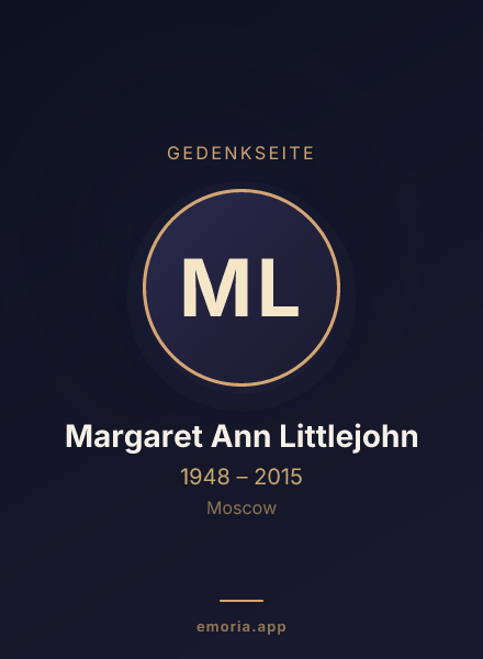 Gedenkportrait von Margaret Ann Littlejohn