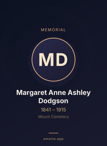 Memorial portrait of Margaret Anne Ashley Dodgson
