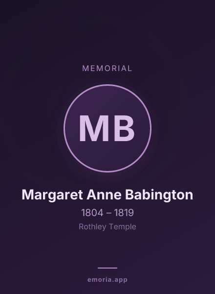 Memorial portrait of Margaret Anne Babington
