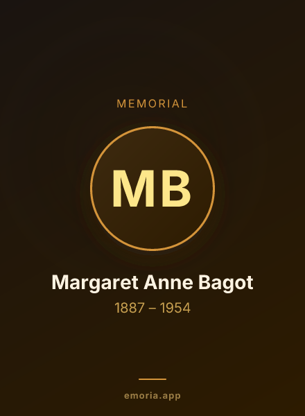 Memorial portrait of Margaret Anne Bagot